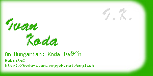 ivan koda business card